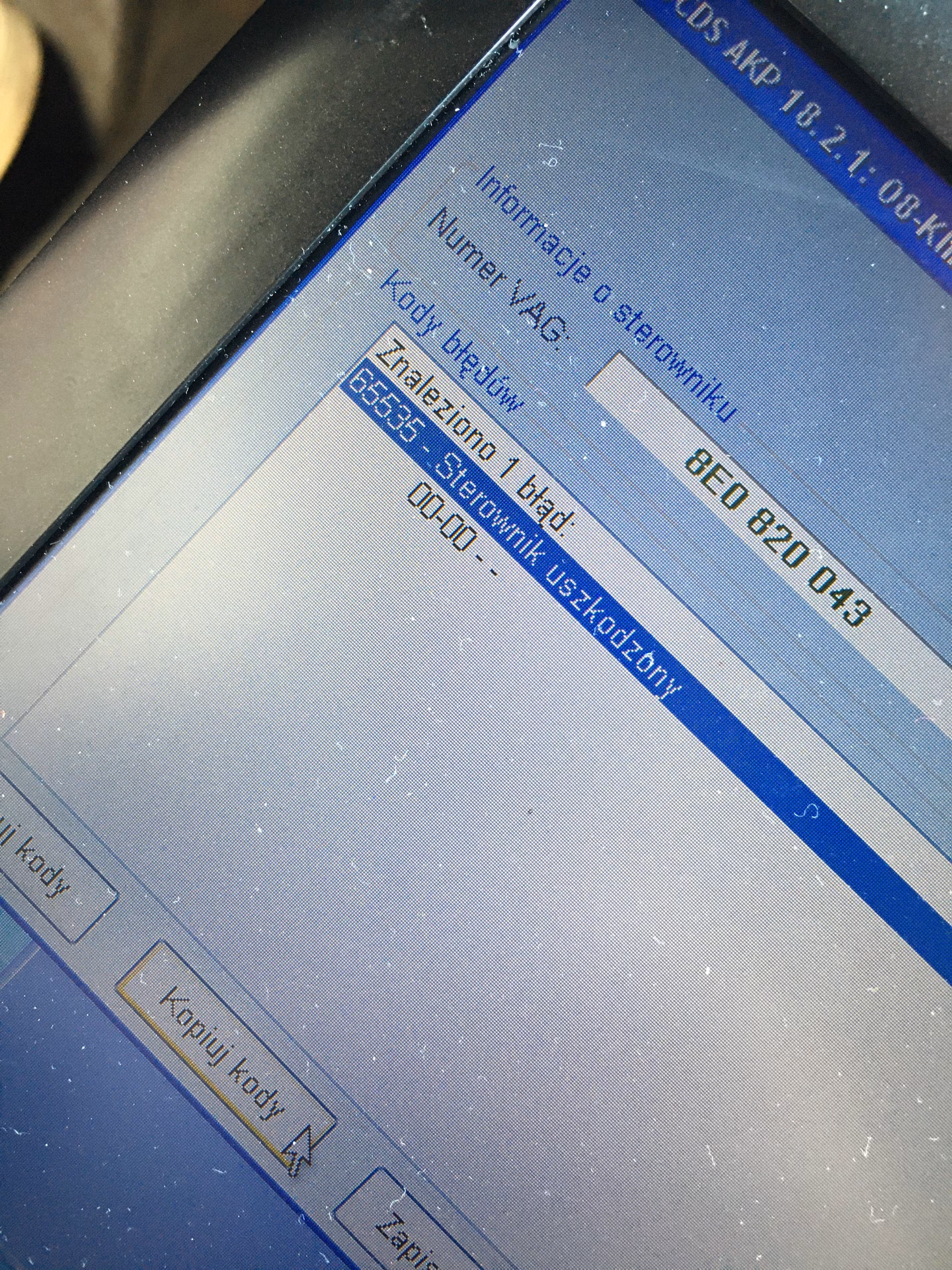 Co oznacza błąd 65535 w Audi A6 C5?