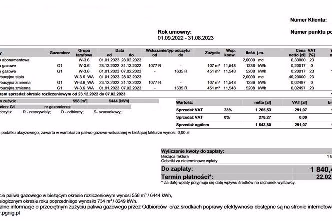 Ile kosztuje abonament na gaz?