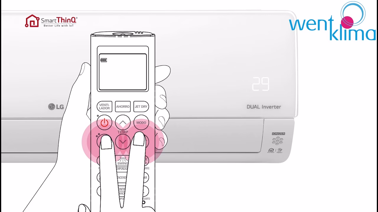 Jak ustawić klimatyzator tak, aby chłodził mojego LG?