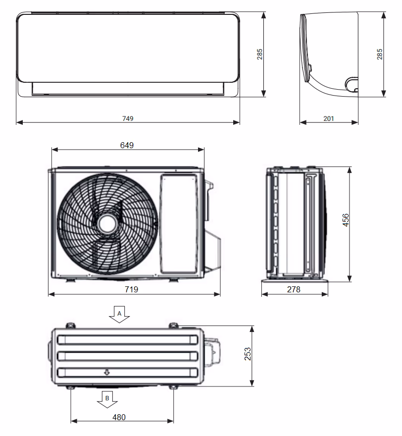 Jakie są rozmiary jednostek klimatyzacyjnych?