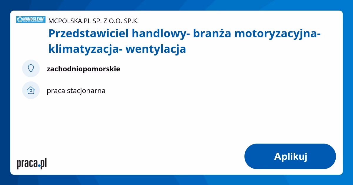 Ile zarabia przedstawiciel handlowy Czyste Powietrze?