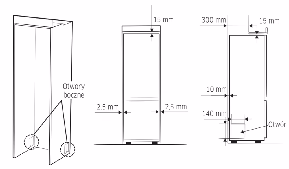 Ile luzu po bokach lodówki?